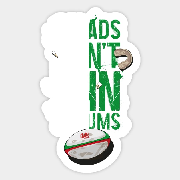 Wales Rugby / Salads don't win scrums / funny rugby Sticker by Bubsart78